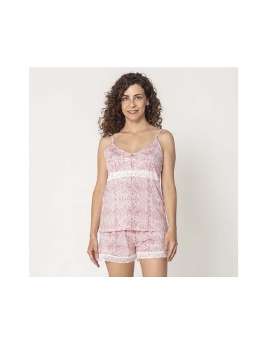 Pijama corto mujer lencero Snake print de Don Algodón