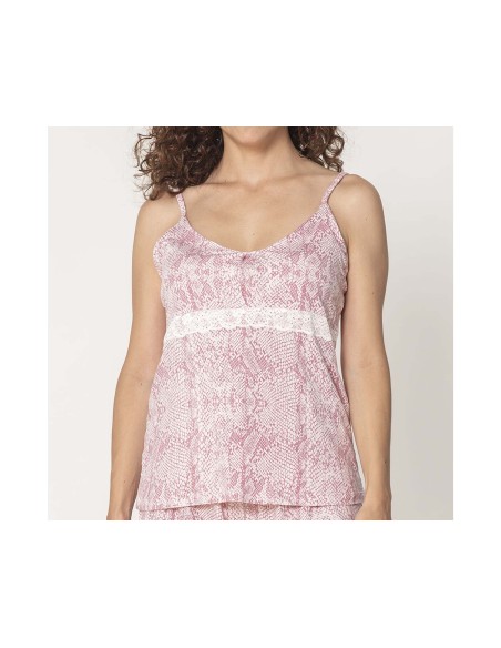 Pijama corto mujer lencero Snake print de Don Algodón