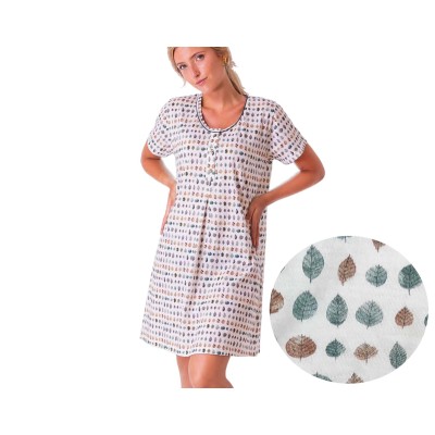 Camisón mujer manga corta Hojas de Leniss