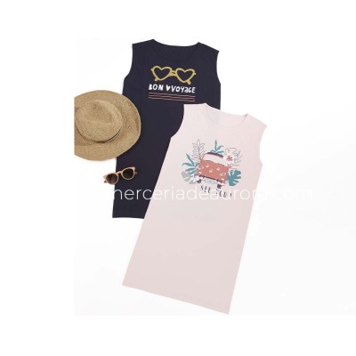 Camisola mujer sin mangas Bon voyage de CTM - varios colores