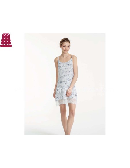 Camisola mujer floral azul con encaje de Promise