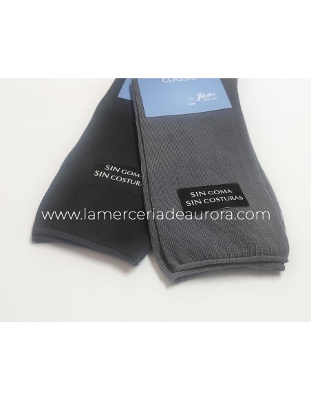 Calcetín hombre algodón sin costuras puño rulo 2400 de Rodfer - GRIS MARENGO y GRIS MEDIO Calcetín hombre algodón sin costuras puño rulo 2400 de Rodfer - GRIS MARENGO y GRIS MEDIO