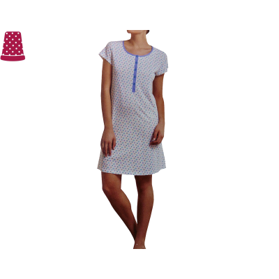 Camisón mujer manga corta Topos de Nubesco