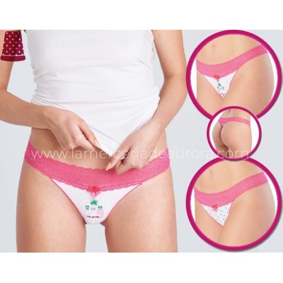 Tanga algodón Cactus (pack 3 uds) de Kehat