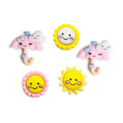 Botones decorativos Hello Sunshine (5 piezas) de Dress It Up