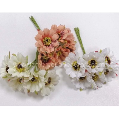 Ramillete Margaritas de tela (6 uds)