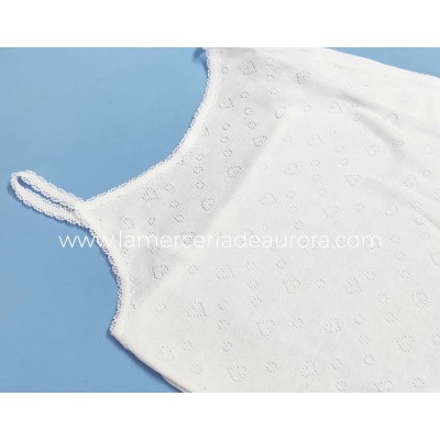 Camiseta interior niña tirante calada Corazones K4418 de... 2