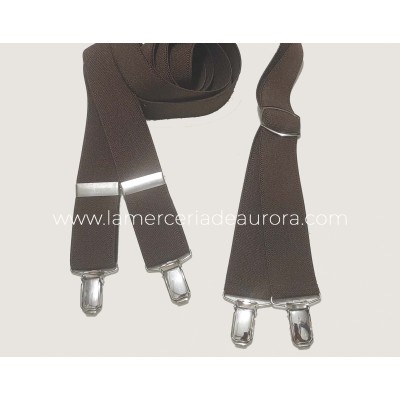 Tirantes clásicos de caballero con pinza - Marrón