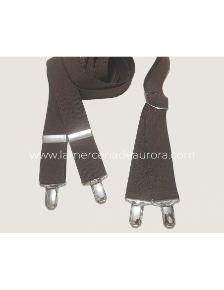 Tirantes clásicos de caballero con pinza - Marrón