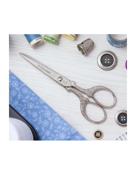 Tijera bordar (9cm) Cuerno de la Abundancia de 3 Claveles