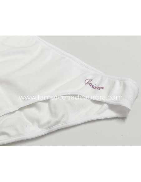 Bikini bajo liso algodón 269 de Naiara - BLANCO