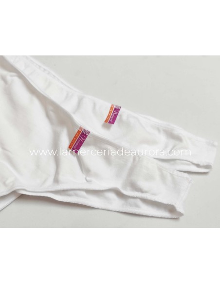 Braga brasileña algodón liso (2 uds) 772 de Naiara - BLANCO