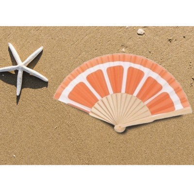 Abanico de madera y tela Naranja de D´Casa