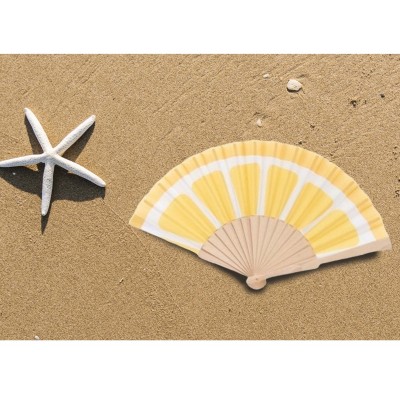 Abanico de madera y tela Limón de D´Casa