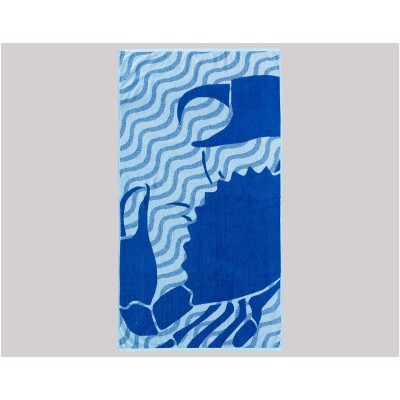 Toalla playa rizo algodón (85x165cm) Cangrejo de Deskarao