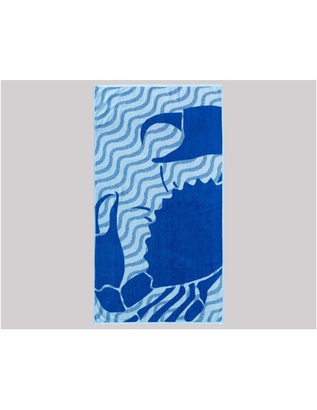 Toalla playa rizo algodón (85x165cm) Cangrejo de Deskarao