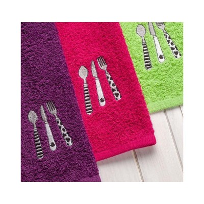 Estuche 3 paños cocina rizo algodón Cubiertos de Barceló