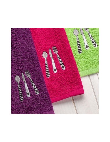 Estuche 3 paños cocina rizo algodón Cubiertos de Barceló