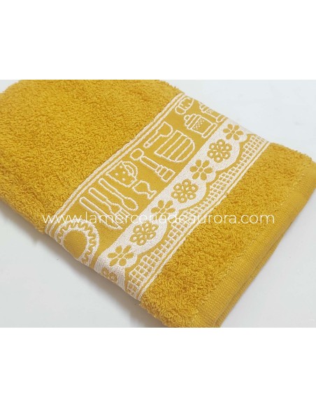 Paños de cocina rizo algodón Cocina de Atenas - AMARILLO PÓLEN