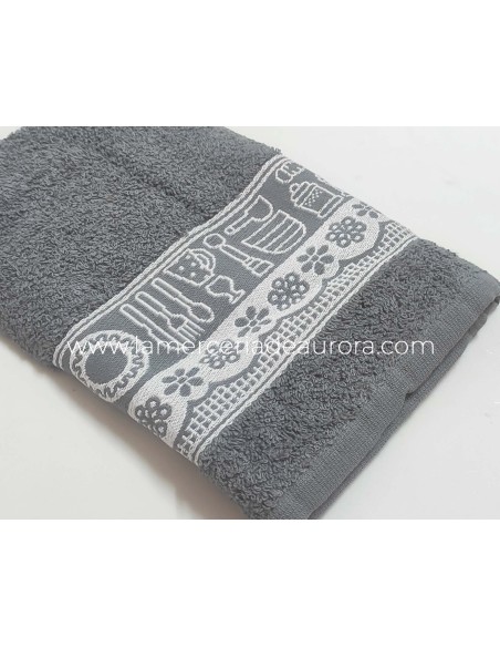Paños de cocina rizo algodón Cocina de Atenas - GRIS MEDIO