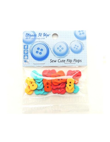 Botones Sew Cute Flip Flops (16 piezas) de...