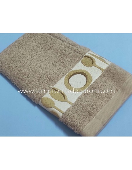 Paños de cocina rizo algodón Cubiertos y platos de Atenas - MARRÓN CLARO