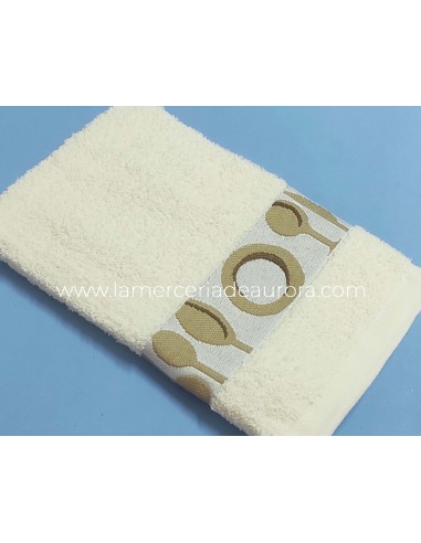 Paños de cocina rizo algodón Cubiertos y platos de Atenas - CRUDO