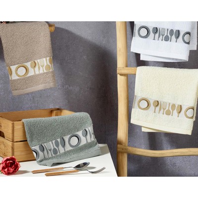 Paños de cocina rizo algodón Cubiertos y platos de Atenas