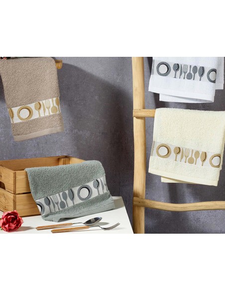 Paños de cocina rizo algodón Cubiertos y platos de Atenas