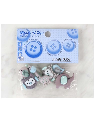 Botones Jungle Baby (6 piezas) de Dress It Up