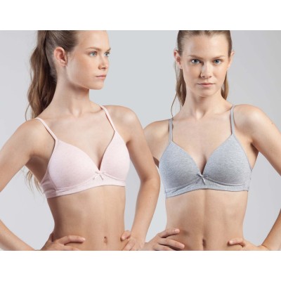 Sujetador algodón 207 de KEHAT - PINK MELANGE y GREY MELANGE