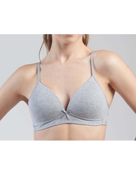Sujetador básico juvenil algodón copa A de Kehat -  GREY MELANGE