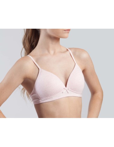 Sujetador básico juvenil algodón copa A de Kehat -PINK MELANGE