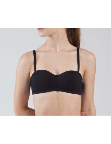 Sujetador juvenil bandeau multiposiciones sin aro de Kehat- NEGRO