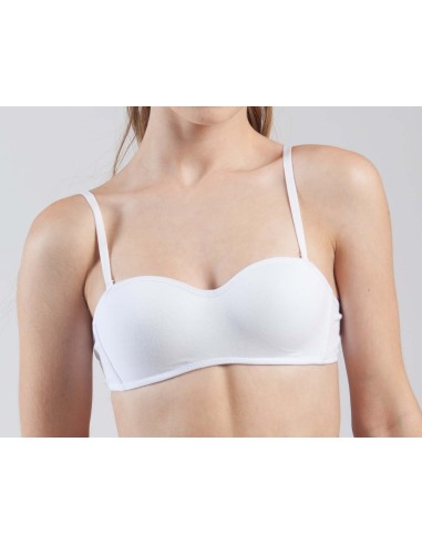 Sujetador juvenil bandeau multiposiciones sin aro de Kehat - BLANCO