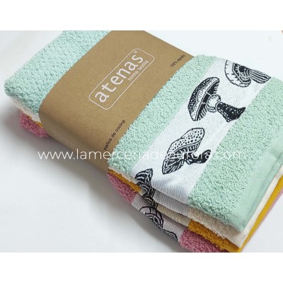 Paños de cocina rizo algodón (pack 4 uds) Boletus de Atenas 2