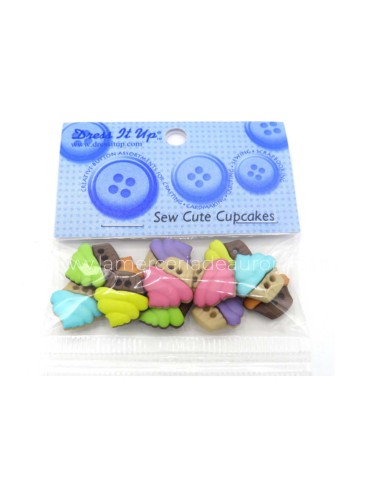 Botones Sew Cute Cupcakes (12 piezas) de Dress...