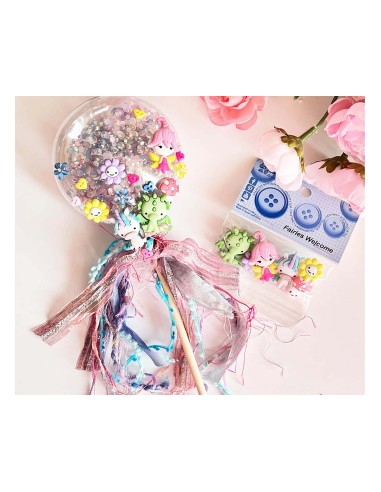 Botones Fairies Welcome (6 piezas) de Dress It Up