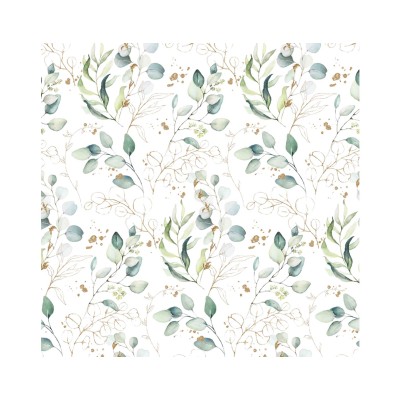 Tela algodón estampada Hojas (ancho 145cm)