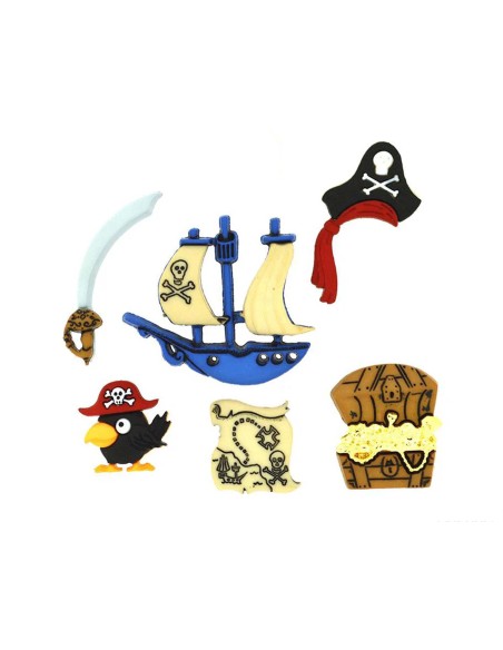 Botones Pirates (6 piezas) de Dress It Up