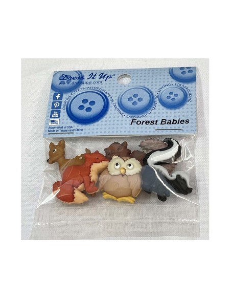 Botones Forest Babies (6 piezas) de Dress It Up