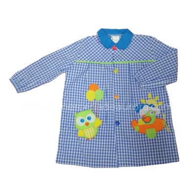 Baby colegio cuadros azul "Búho y avión"