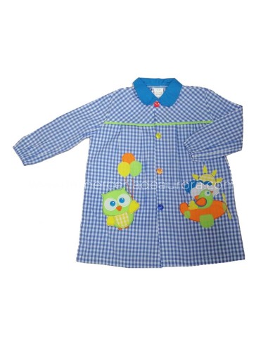 Baby colegio cuadros azul "Búho y avión"