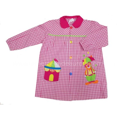Baby colegio cuadros ROSA "Circo y payaso"