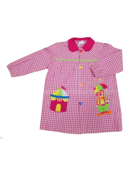 Baby colegio cuadros ROSA "Circo y payaso"