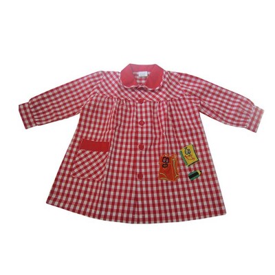 Baby colegio cuadros ROJO "Mochila y cuaderno"