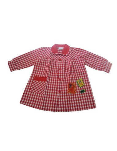 Baby colegio cuadros ROJO "Mochila y cuaderno"