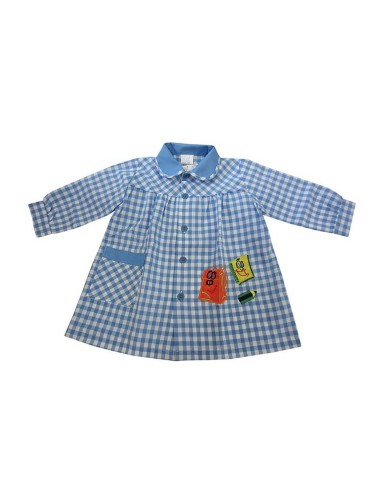 Baby colegio cuadros AZUL "Mochila y cuaderno"