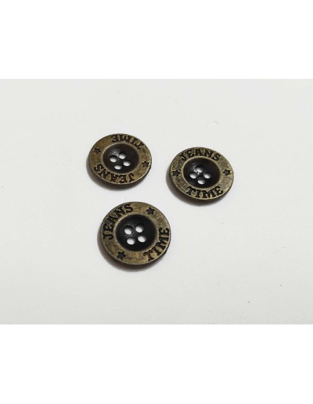 Botón metal 4 agujeros para vaqueros (16mm) - DORADO ENVEJECIDO