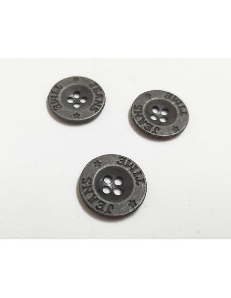 Botón metal 4 agujeros para vaqueros (16mm) - PLATA ENVEJECIDA